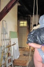 Mich jetzt absolut gratis in PVC Plastik fesseln, knebeln un